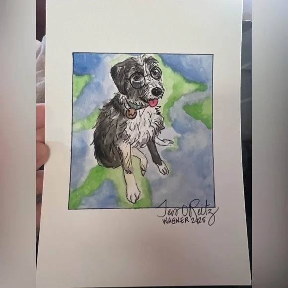 CUSTOM Watercolor and Pen Pet Portrait 5x7 - Picture 14 of 14